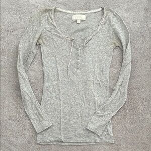 American Eagle Women's Gray Long Sleeve Top